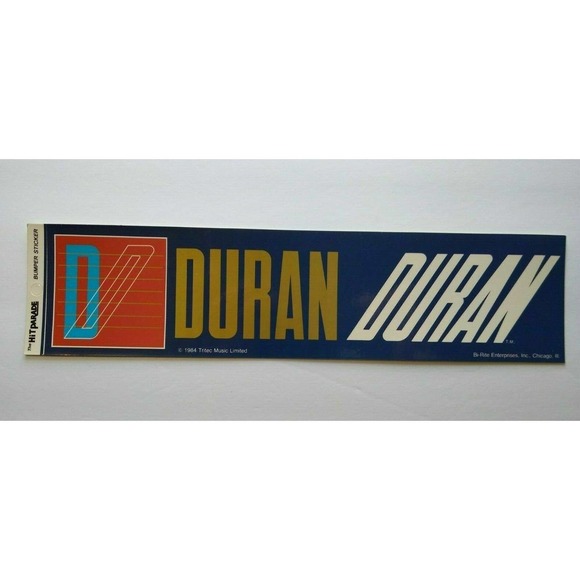 Duran Duran Bumper Sticker Original NOS Unused Bi-Rite New Wave Pop Rock 1984 - Picture 2 of 5